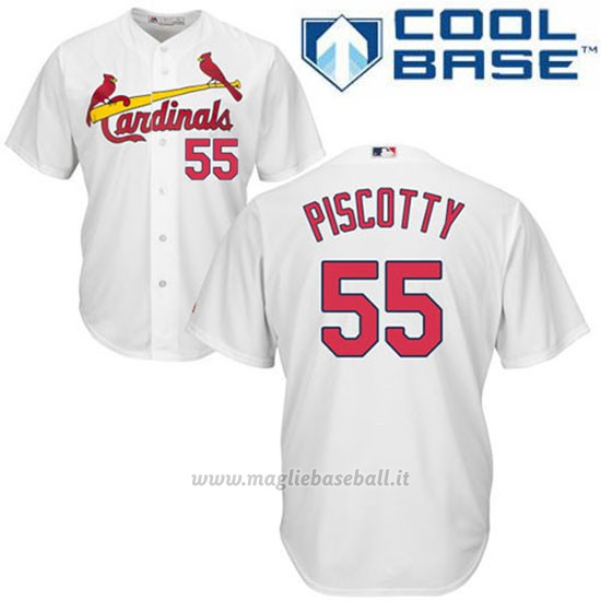 Maglia Baseball Uomo St. Louis Cardinals Stephen Piscotty Bianco Cool Base